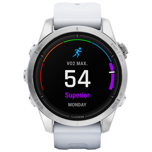 Montre intelligente active Bluetooth de 42 mm epix Pro de Garmin - Moyen/Grand - Blanc