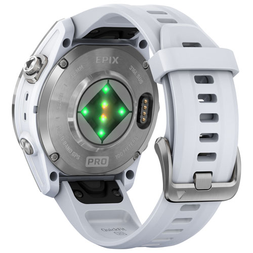 Montre intelligente active Bluetooth de 42 mm epix Pro de Garmin - Moyen/Grand - Blanc