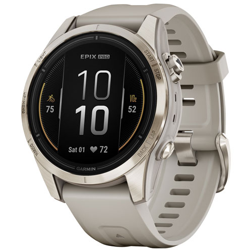 Garmin Epix Pro Sapphire Edition 42mm GPS Watch with Heart Rate Monitor - Medium/Large - Light Sand