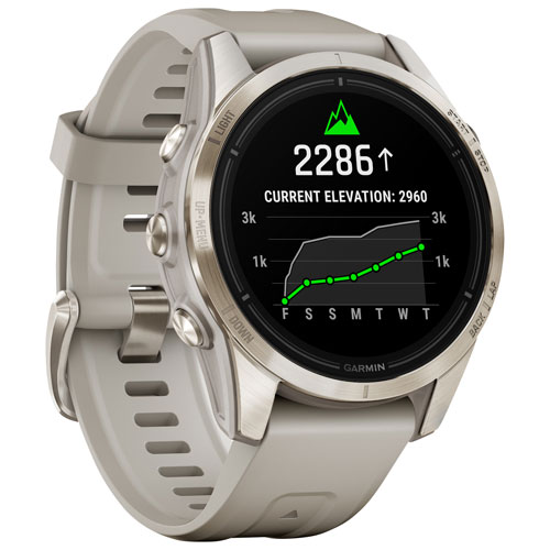 Montre intelligente active Bluetooth de 42 mm epix Pro Sapphire Edition de Garmin - Moyen/Grand - Sable pâle
