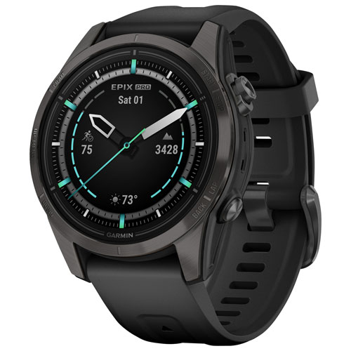 Garmin Epix Pro Sapphire Edition 42mm GPS Watch with Heart Rate Monitor - Medium/Large - Black