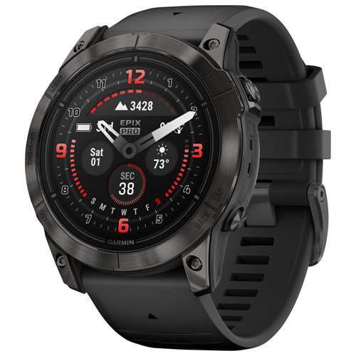 Garmin Epix Pro Sapphire Edition 51mm GPS Watch with Heart Rate Monitor - Medium/Large - Black