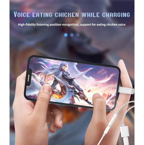 Lightning to 3.5mm Splitter Dongle(2in1) iPhone AUX Adapter Charger Headphone Jack Adaptader Para Cable Audio Earphone for 14 13 12 11 Pro Max X XR