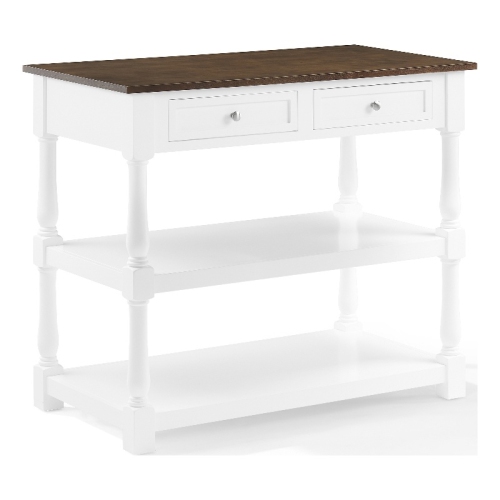 CROSLEY FURNITURE  Caitlyn Wood Top Kitchen Island In White/dark In Brown