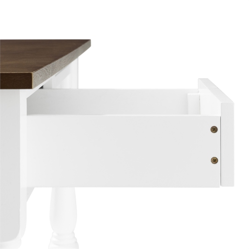 Crosley Furniture Caitlyn Wood Top Kitchen Island in White/Dark Brown