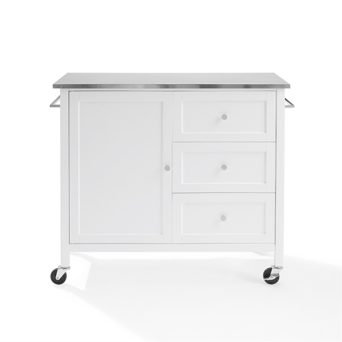 Crosley – Chariot de cuisine Soren en acier inoxydable pour îlot/cuisine en blanc
