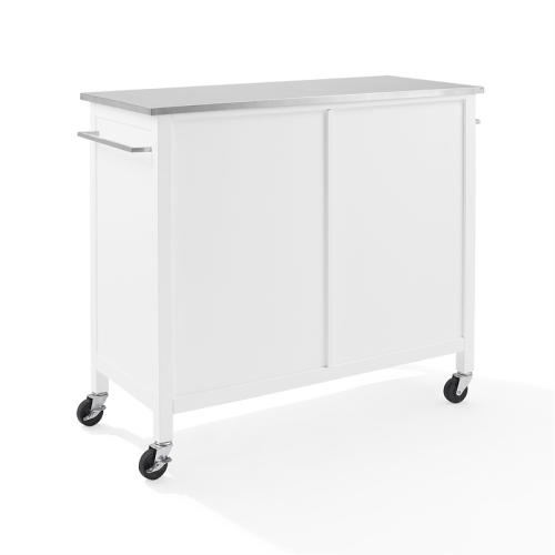 Crosley – Chariot de cuisine Soren en acier inoxydable pour îlot/cuisine en blanc