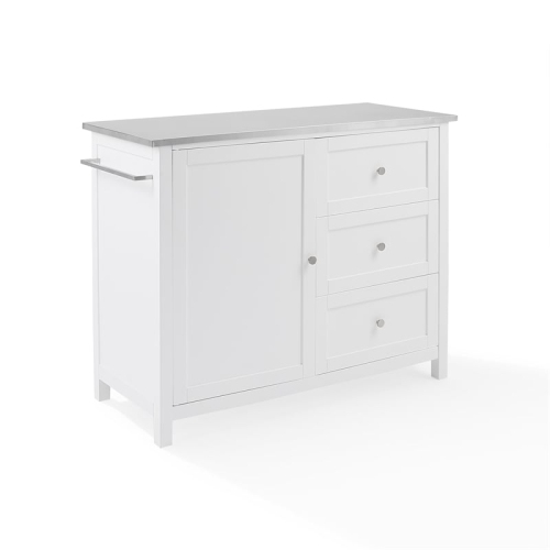 Crosley – Chariot de cuisine Soren en acier inoxydable pour îlot/cuisine en blanc