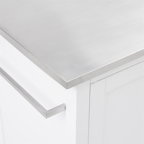 Crosley – Chariot de cuisine Soren en acier inoxydable pour îlot/cuisine en blanc