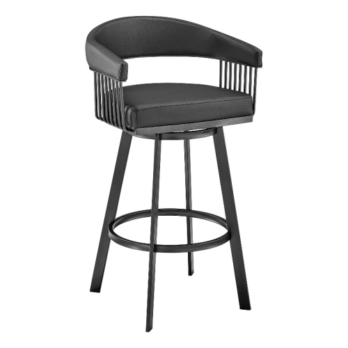 Chelsea 26 in Counter Height Swivel Bar Stool Black and Black