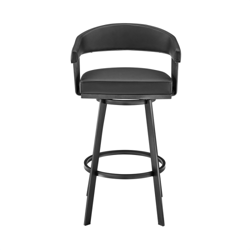 Chelsea 26 in Counter Height Swivel Bar Stool Black and Black
