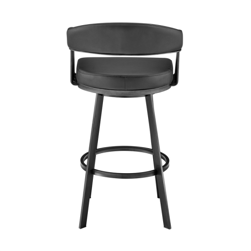 Chelsea 26 in Counter Height Swivel Bar Stool Black and Black