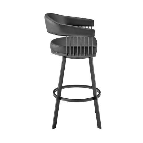 Chelsea 26 in Counter Height Swivel Bar Stool Black and Black