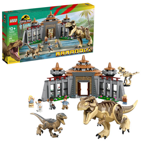 LEGO Jurassic Park: Visitor Center T-rex & Raptor Attack - 693 Pieces