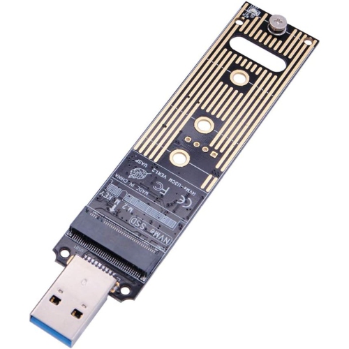 Adaptateur USB 3.1 M.2 NVME M.2 de Laptoking, lecteur de carte NFF NGFF M.2  de M-Key, puce pont USB 3.1 de 2e génération avec lecteur de carte d' adaptateur NVME haute performance de