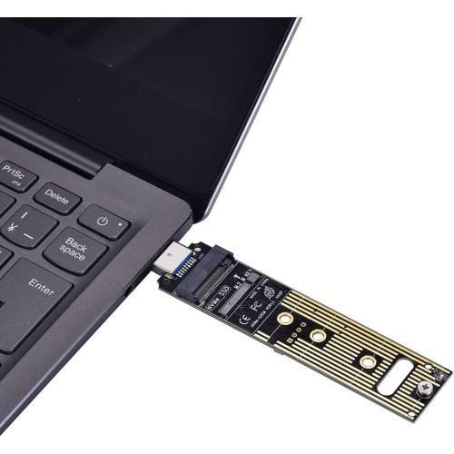 Adaptateur USB 3.1 M.2 NVME M.2 de Laptoking, lecteur de carte NFF NGFF M.2  de M-Key, puce pont USB 3.1 de 2e génération avec lecteur de carte  d'adaptateur NVME haute performance de