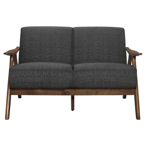 Causeuse avec cadre en bois massif de style milieu du siècle Damala de Lexicon - Gris foncé