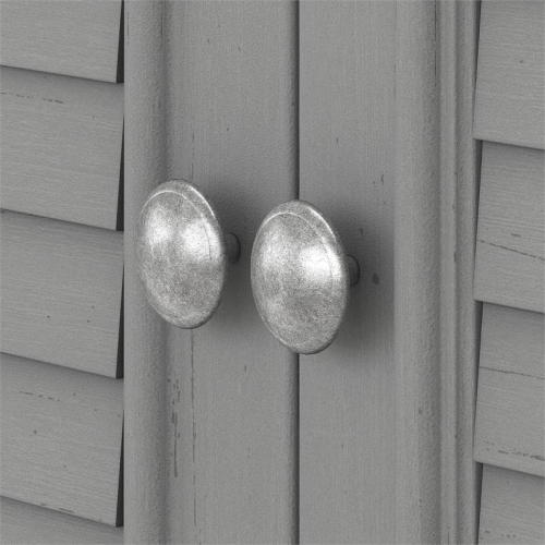 Pemberly Row Small Storage Cabinet with Doors in Cape Cod Gray - Engineered Wood