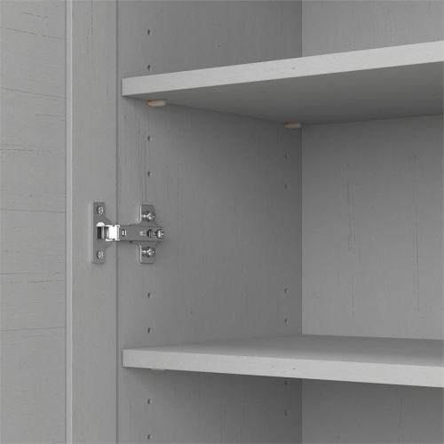 Pemberly Row Small Storage Cabinet with Doors in Cape Cod Gray - Engineered Wood