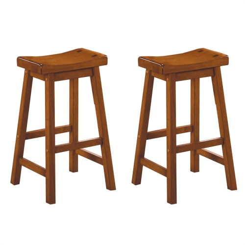 Lexicon Saddleback 29" Solid Wood Bar Stool in Oak