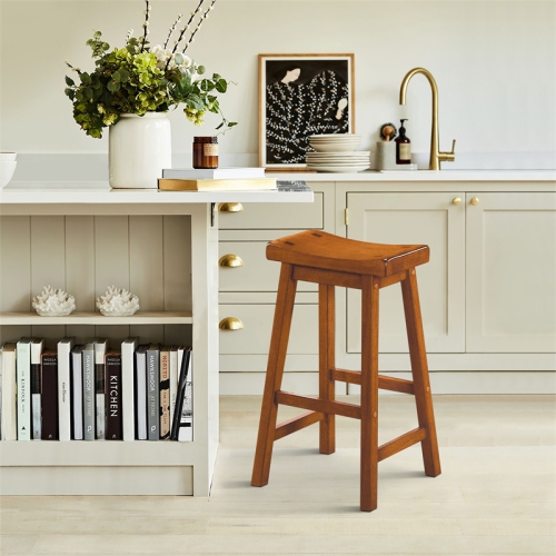 Lexicon Saddleback 29" Solid Wood Bar Stool in Oak