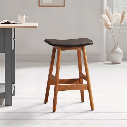 Lexicon Ride Faux Leather Counter Stool in Brown