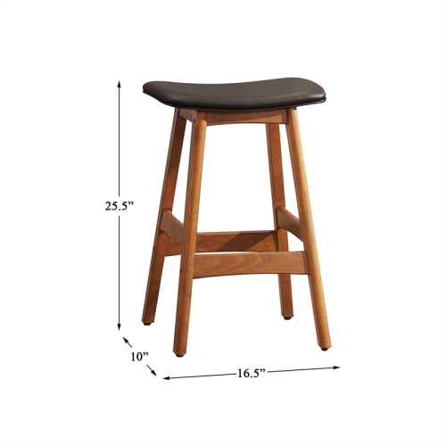 Lexicon Ride Faux Leather Counter Stool in Brown