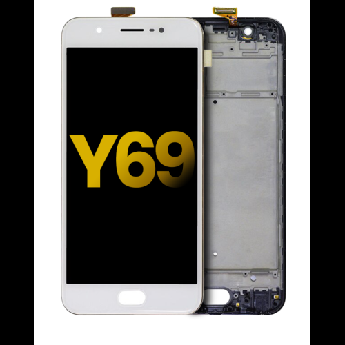 Refurbished - Replacement LCD Assembly With Frame Compatible For Vivo Y69 (White)