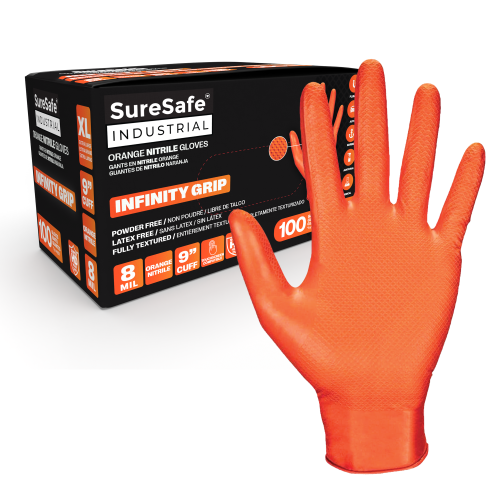 SureSafe en nitrile Diamond Grip, robuste, 8MIL 100/boîte