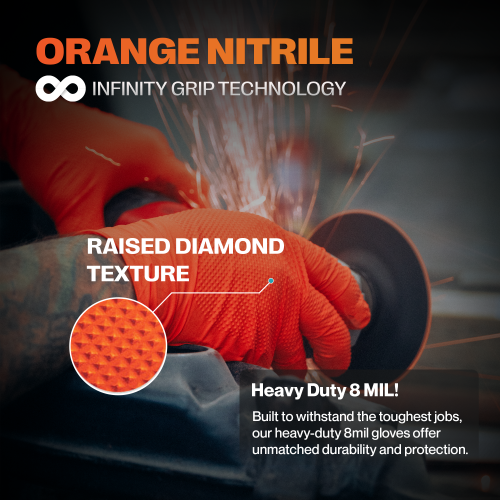 SureSafe Nitrile Diamond Grip Heavy Duty 8MIL 100/Box