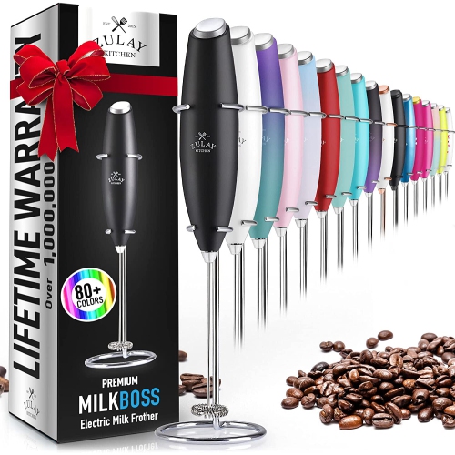 ZULAY KITCHEN  Zulay Powerful Milk Frother Handheld Foam Maker for Lattes - Whisk Drink Mixer for Coffee, Mini Foamer for Cappuccino, Frappe, Matcha