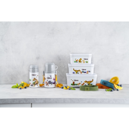 ZWILLING Dinos M Dinos Vacuum Lunch Box With Divider, Plastic, White-Grey