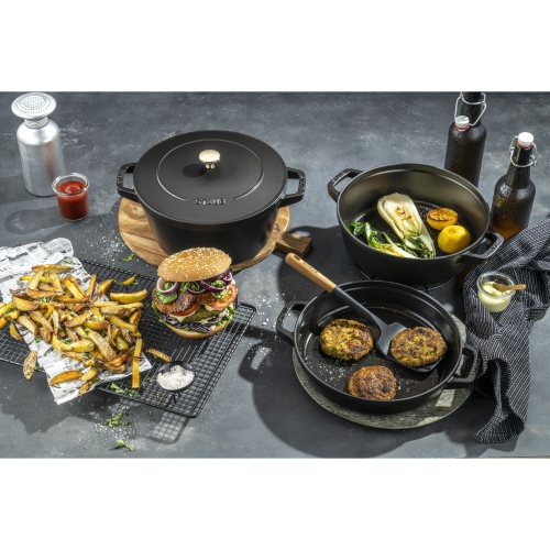 STAUB Stackable Set Stackable Set Medium 4 Piece Cast Iron, Black