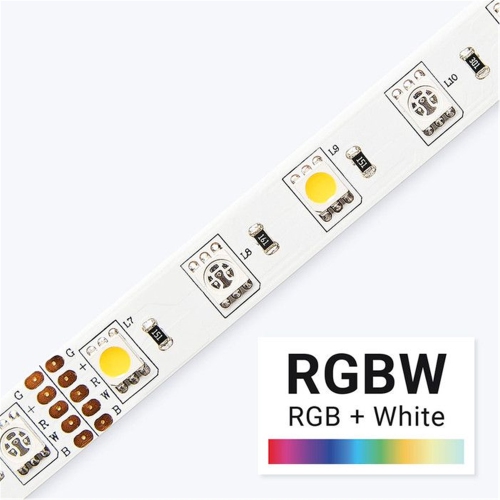 GlobalTone - RGBW LED Strip Kit, Control Box with IR and Bluetooth Function, 60 LEDs per Meter, Length of 5 meters