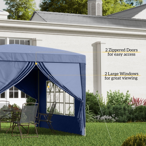 Outsunny 10'x10' Outdoor Pop Up Party Tent Gazebo Canopy with Carrying Bag