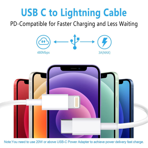 3Ft Apple USB C to Lightning Cable Fast Charging Syncing Cord for iPhone 14 13 12 11 Pro Max /XS/XR/X/8/8 Plus, New iPad Pro, Supports Power Delivery