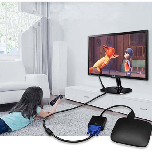 HDMI to VGA 1080P HDMI Male to VGA Female Video Converter Adapter Cable for PC Laptop HDTV Projectors and More Devices with HDMI Input