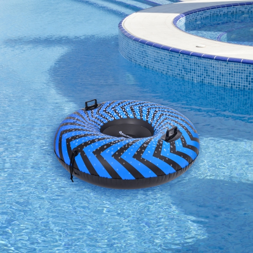 Inflatable Ride-On Pool Float or Snow Tube - 37" - Blue and Black