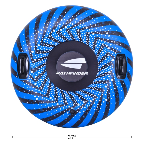 Inflatable Ride-On Pool Float or Snow Tube - 37" - Blue and Black
