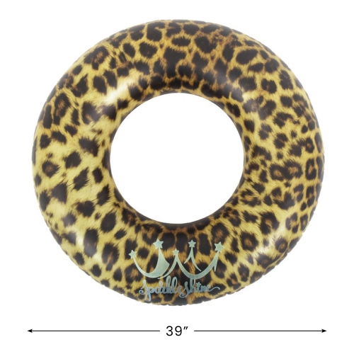 Inflatable Leopard Print Swimming Pool Inner Tube - 35"