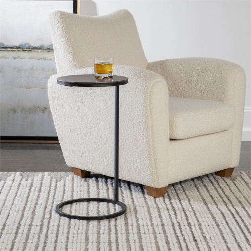 Uttermost Brunei Contemporary Metal and Aluminum Accent Table in Black/Silver