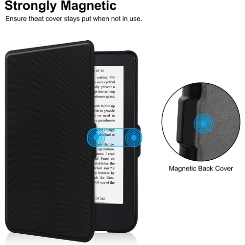 H Slimshell Case for 6 Kobo Clara 2E 2022 Released,Premium Lightweight PU Leather Cover with Auto Sleep/Wake for Kobo Clara 2E 6inch-Black