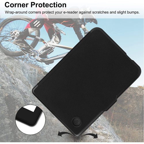 H Slimshell Case for 6 Kobo Clara 2E 2022 Released,Premium Lightweight PU Leather Cover with Auto Sleep/Wake for Kobo Clara 2E 6inch-Black