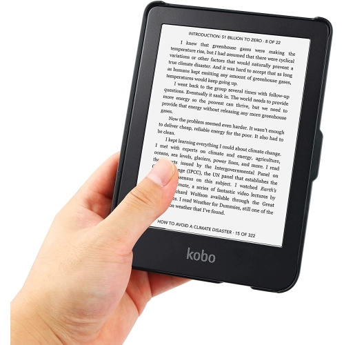 H Slimshell Case for 6 Kobo Clara 2E 2022 Released,Premium Lightweight PU Leather Cover with Auto Sleep/Wake for Kobo Clara 2E 6inch-Black