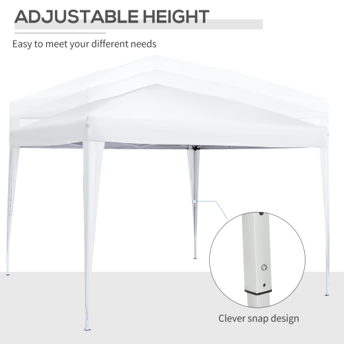 Outsunny 10'x10' Outdoor Pop Up Party Tent Gazebo Canopy with Carrying Bag