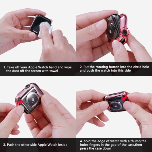 ISTAR Lot de 2 boîtiers de montre 38 mm compatibles avec iwatch 1,2 et 3, protecteur d'écran doux HD haute sensibilité avec coque de protection