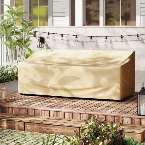 Gymax 3-Seater Patio Waterproof Sofa Cover Polyester Sofa Cover w/ Air Vents & Handles