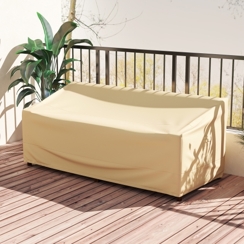 Gymax 3-Seater Patio Waterproof Sofa Cover Polyester Sofa Cover w/ Air Vents & Handles
