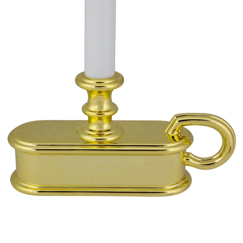 LED Lighted Window Candle with Handle Base - 9.5" - White and Gold