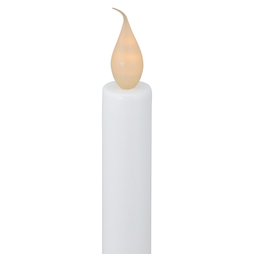 LED Lighted Window Candle with Base - 9.25" - White and Silver